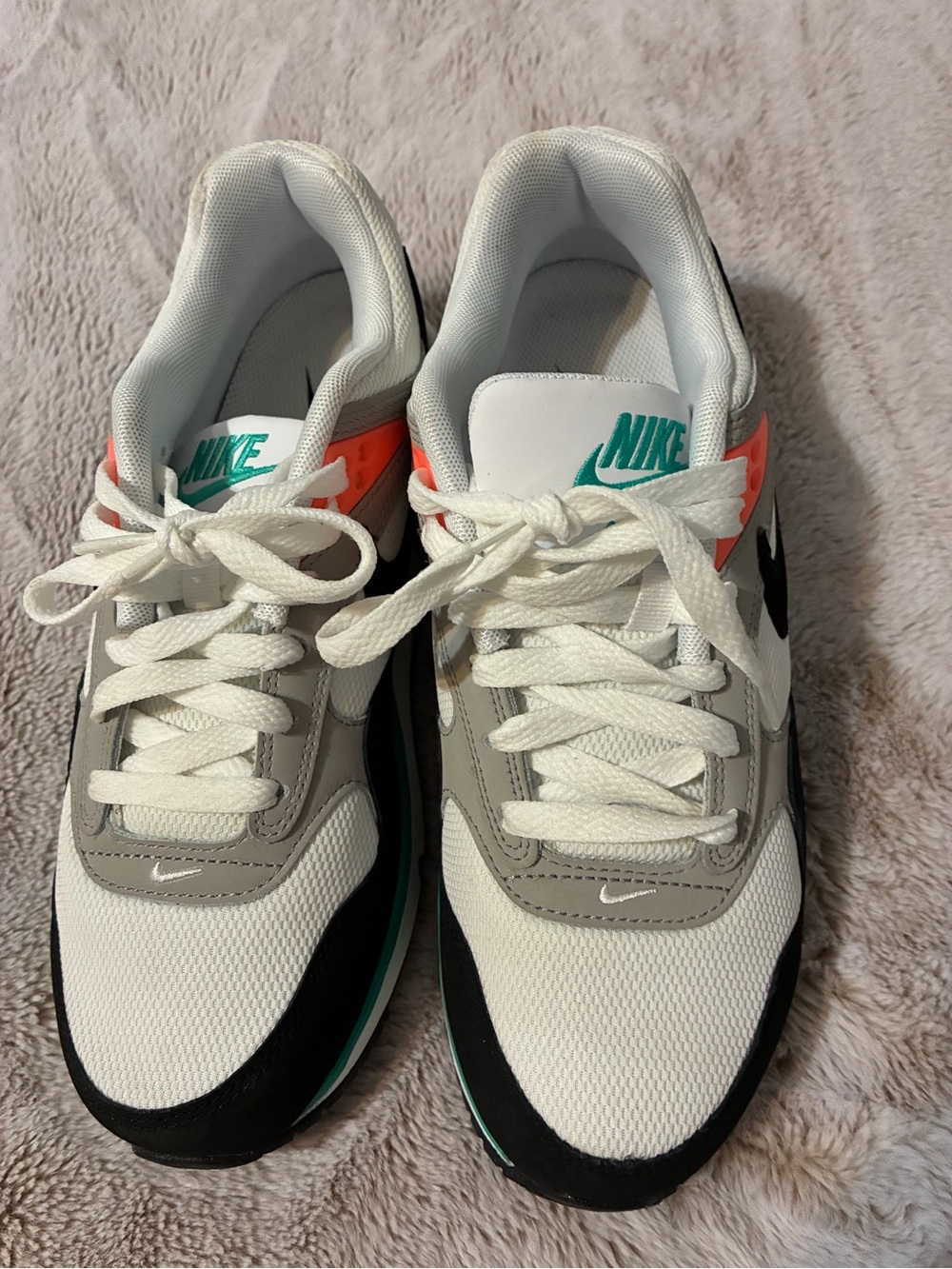 Nike White Sneakers with Orange Accent